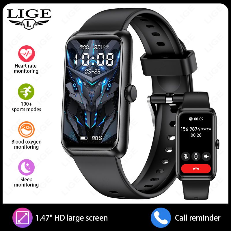 LIGE New Fashion Smart Watch Ladies Call Reminder Blood Oxygen DIY Custom Dial Sports Bracelet Waterproof Men Smartwatch_desvips.com