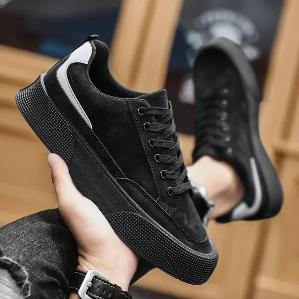New Spring 2024 Soft Casual Versatile Board Men's Work Labor Protection Thick Bottom Wear Resistant Trendy Shoes_desvips.com