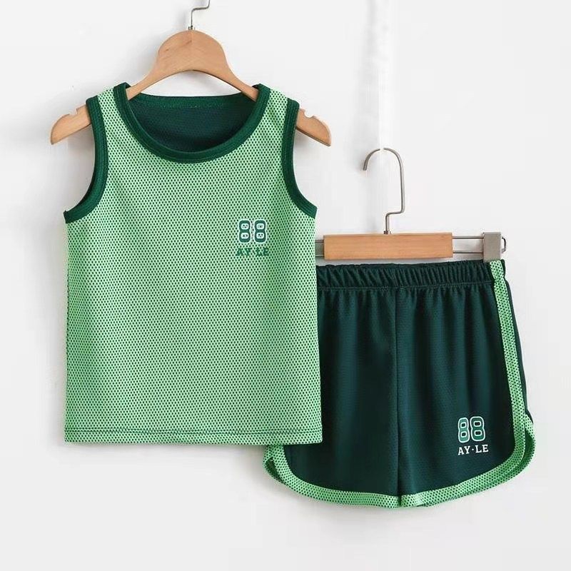 Kids' Clothing Basketball Uniform Short Sleeved Suit Summer Short Sleeved Shorts Sportswear Baby Two Piece Suit_desvips.com