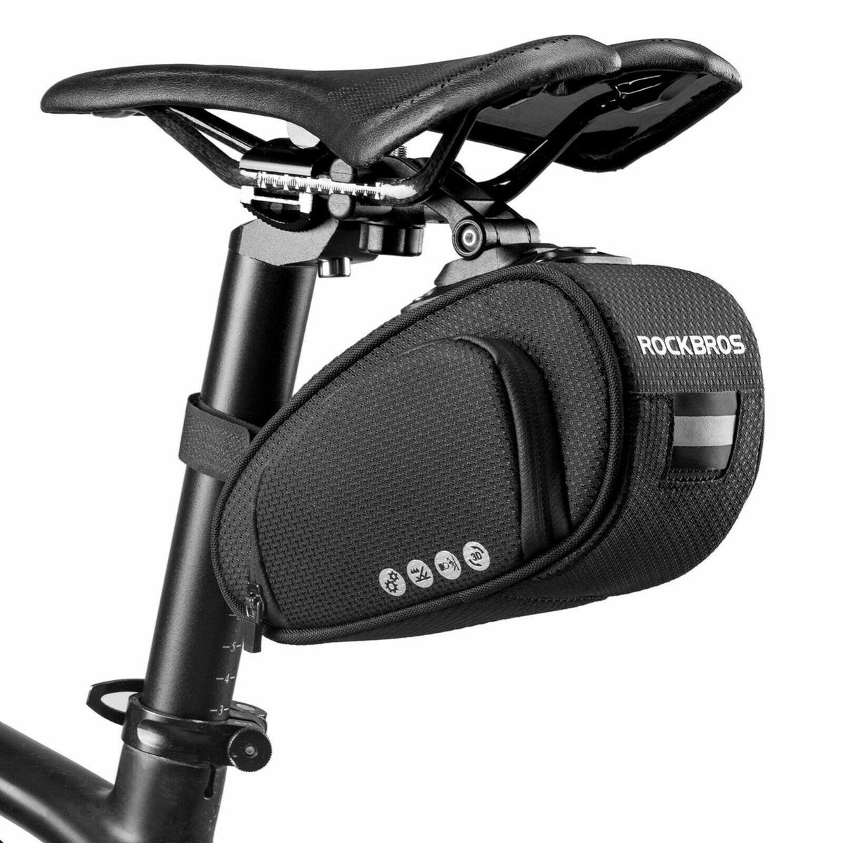 ROCKBROS Bicycle Saddle Bag, suitable for MTB (Mountain Bike), Road Bike, a bag for storing bicycle tools_desvips.com