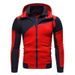 Men's New Fashionable Color Blocked Casual Jacket Sports Double Zipper Hooded Sportswear_desvips.com