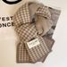 Houndstooth Scarf For Women Winter New Double-Sided Knitted Warm Korean Student Thickened Couple Neck Warmer High-End_desvips.com