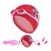 Children's outdoor swimming goggles suit Pu cloth dolphin swimming cap nose clip earplugs waterproof anti-fog swimming goggles three-piece set_desvips.com