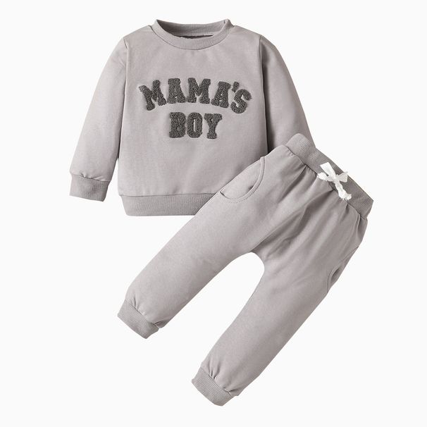 Cross-border Bes-selling Auumn Winer Children's Leer Prin Se, Boys' Long-sleeve Sweashir And Pans Wo-piece_desvips.com