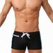 Men's Low-Rise Swim Shorts - Solid Color Contrast Panels With Adjustable Drawstring & Secure Zip (Quick-Dry UPF 50+ & Anti-Slip)_desvips.com