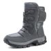 Men's & Women's Waterproof Snow Boots Winter Hiking Shoes With Plush Lining, Non-Slip TPR Sole For Outdoor Activities (Black/White/Gray)_desvips.com