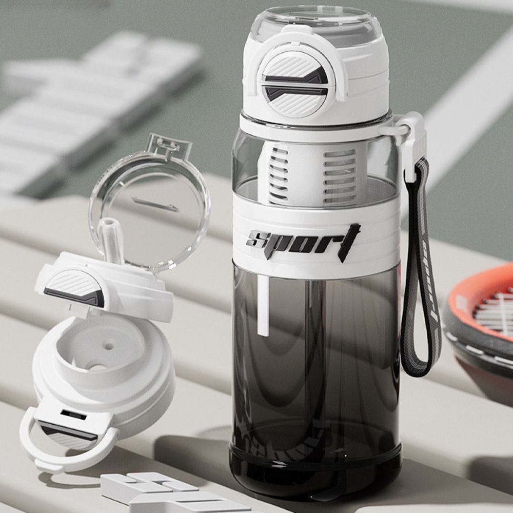 Summer Outdoor Large-Capacity Plastic Cup Portable Anti-Drop High-Value Sports Water Bottle With Dual-Use Lid And Bouncing Lid_desvips.com
