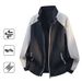 Unisex Spor Men Oudoor Pachwork Breahable Running Cycling Coa Auumn Spring Women Zipper Pocke Travel Casual_desvips.com