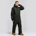 Men's One-Piece Snowboard Windproof Waterproof Warm Solid Color Workwear Style Ski Suit Set_desvips.com