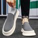 Loafers men 2024 summer new style sneakers men thick sole slip-on canvas shoes men's breathable versatile casual shoes_desvips.com