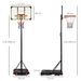 Canasta De Baloncesto Con Altura Ajustable 178-208 Cm Ruedas Y Base Rellenable Para +6 Años 75x56x210-240 Cm Amarillo Y_desvips.com