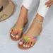 Outdoor Beach And American Hot Famous Designer Style 2025 Summer Women's New Large Size Flat Toe Clip Flip Flops Sandals_desvips.com