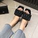 Sheii Su Yinyin MIU Style Pleated Square Toe Slip-On Sandals For Women Spring Outdoor Soft Sole Slippers Soccer Jerseys_desvips.com
