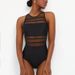 Fashion Sexy Backless Solid Color Mesh Splicing Thin Meat Shielding One-piece Women's Swimsuit_desvips.com