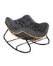 SWITTE Papasan Rocking Chair, Outdoor Wicker Egg Rocker With Cushion, Grey_desvips.com