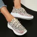 Fi Leopard Knitted Autumn Slide Walking Womens Lightweight Casual Sports Shoes Plus Size M241029_desvips.com
