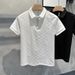 European Fashion Brand Summer Polo Shirt Short Sleeved Men's Versatile New Casual Lapel Business Jacquard T-shirt Men_desvips.com