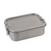 Outdoor pure titanium sealed camping bento student lunch picnic box portable tableware knife fork spoon_desvips.com