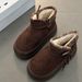 001 001 Vintage Style Thick-Soled Height-Increasing Snow Autumn Winter Fleece-Lined Flat Warm Short Boots Casual Women's Cotton_desvips.com