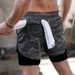 Cross-border Foreign Trade Men's Fitness Running Sports Shorts, Loose Multi-pocket Fashion Double-layer Plus-size Casual_desvips.com