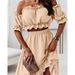 Women's Clothing new one-shoulder ruffle skirt suit casual irregular short-sleeved two-piece suit_desvips.com
