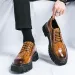 Free Shipping Designer Dress 2025 Autumn Winter New Low Cut Mens Thick Soled High Rise Leather Shoes Brown_desvips.com