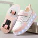 Pink Fashion Girls Boys LED Light Roller Skate Shoes for Children Kids Sneakers with Wheels Two 240723_desvips.com