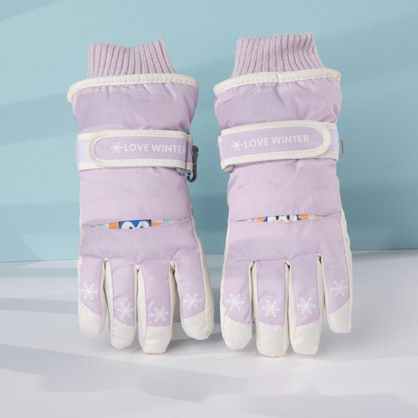 Children's Skiing Gloves Warm, Play Snow, Waterproof In Winter, Made Of Thick Cotton With Added Fleece Boys Girls. They_desvips.com