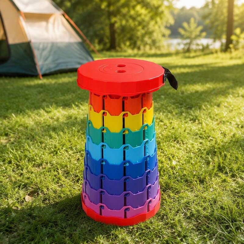 Fold Rainbow Adjustable Outdoor Travel Chair, Portable Fold Stool Home Use, Suitable For Queu, Travel, And_desvips.com