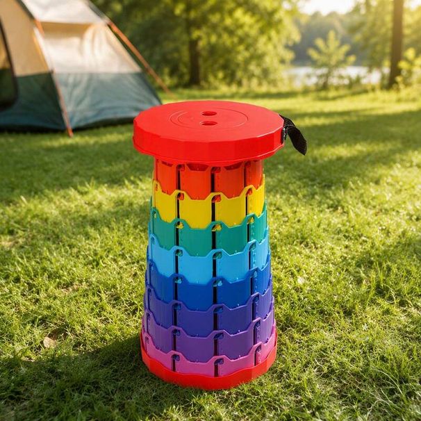 Fold Rainbow Adjustable Outdoor Travel Chair, Portable Fold Stool Home Use, Suitable For Queu, Travel, And_desvips.com
