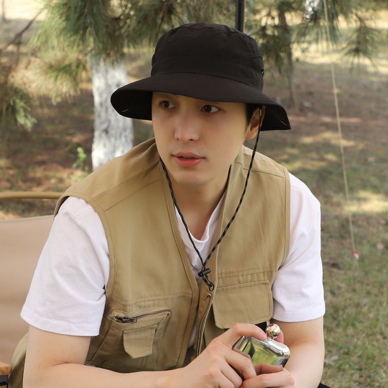 Fishing Hat For Men - Adjustable Drawstring Sun Cap For Hiking & Camping - Lightweight Quick-Dry Outdoor Bucket Hat With UPF 50+_desvips.com