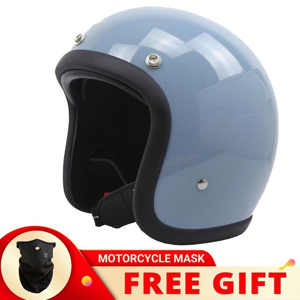 Electric car helmet Retro helmet Glass steel motorcycle helmet 3/4 helmet_desvips.com
