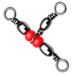 Japanese Style New Splitter 8-Shaped Ring Red Bead Three-Prong Swivel Sea Connector Outdoor Fishing Accessories_desvips.com