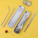Chopstick stainless steel cutlery children's camping portable knife, fork, chopstick, spoon storage box, seven piece set_desvips.com