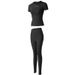 Women's Gym Yoga Wear Two Piece Set Sports Casual Suit Trendy Sports T-Shirt Fitness Body Building_desvips.com