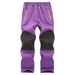 Hiking Clothings Children's Outdoor Soft Shell Pants For Boys And Girls Waterproof Breathable Plush Warm Hiking Pants Autumn And Winter_desvips.com