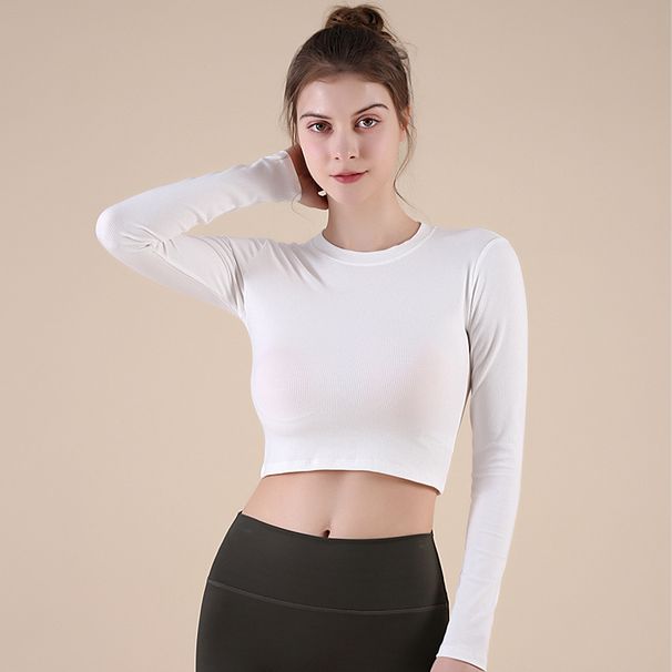 High Elastic Thread Breathable Yoga Clothes Running Dance Slimming Fitness Top Outer Wear Pilates Sports Long Sleeve_desvips.com