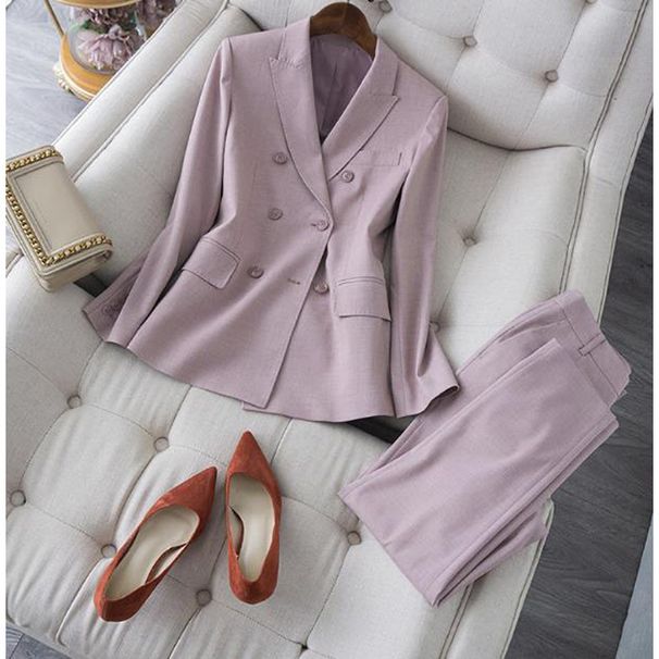 Women's Clothing powder skin whitening suit suit commuting suit + pants two piece suit_desvips.com