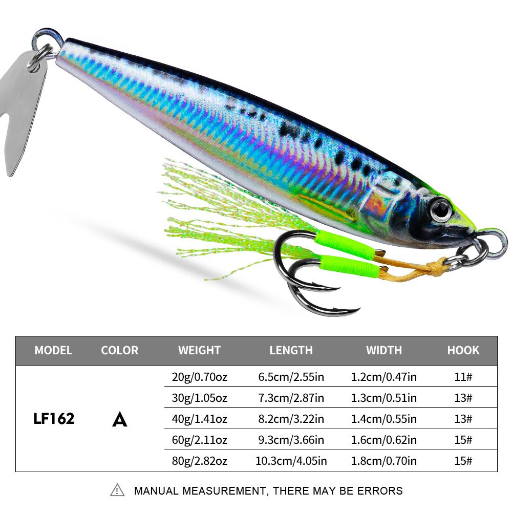 Long Sinking Metal 20g-80g Fast Casting 3D Printed Realistic Lure Bait Jig Lead Fish_desvips.com