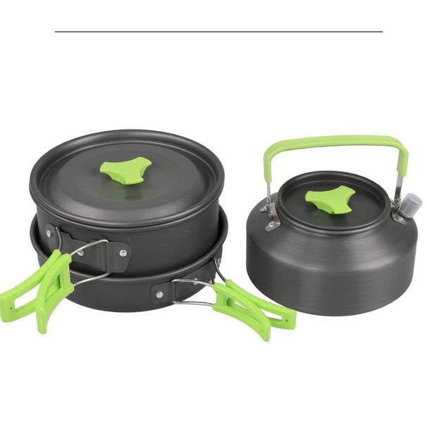 Outdoor Supplies Pot Set Teapot Combination Portable Camping Cooker Barbecue Stove Outdoor Equipment_desvips.com