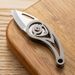 Titanium Alloy Mini D2 Conch Style Stainless Steel Folding Knife Portable Keychain Pendant Box Cutter_desvips.com