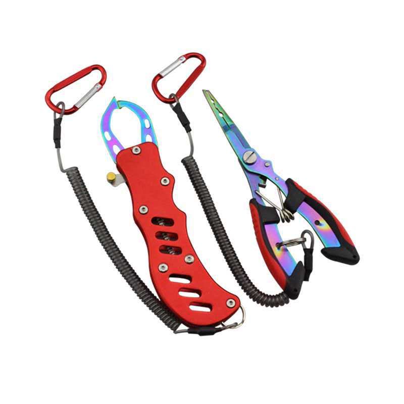Fishing Tools Hot Selling Fish Control Kit 304 Stainless Steel Fish Clamp Color Titanium Lure Pliers Hook Remover Aviation Aluminum Fishing Tool_desvips.com