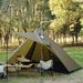 Outdoor camping tent 15D single-sided silicon two-person ultra-lightweight tent plus sky-curtain two-in-one pyramid tent_desvips.com