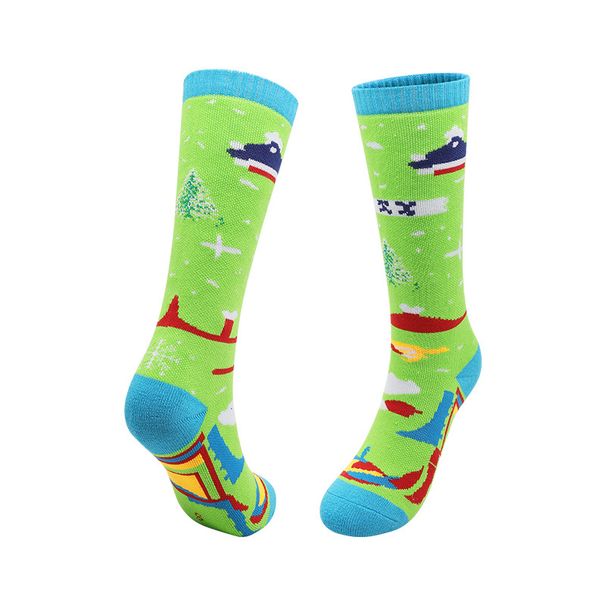 Autumn And Winter New Children's Professional Ski Non-Slip Mid-Child Long Tube Snow Outdoor Sports Warm Socks_desvips.com