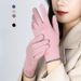 Women Autumn And Winter Outdoor Riding Cold-Proof Cotton Cashmere Fleece Driving Bicycle Thermal Gloves_desvips.com