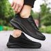 Men's Lace-Up Mesh Leather Patchwork Comfortable Breathable Park Walking Rebound Sole Casual Sports Shoes_desvips.com