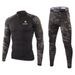 ESDY Outdoor Sports Underwear Men's Cycling Fleece Camouflage Thermal Set Sweat-Absorbent Breathable Tight-Fitting Low_desvips.com