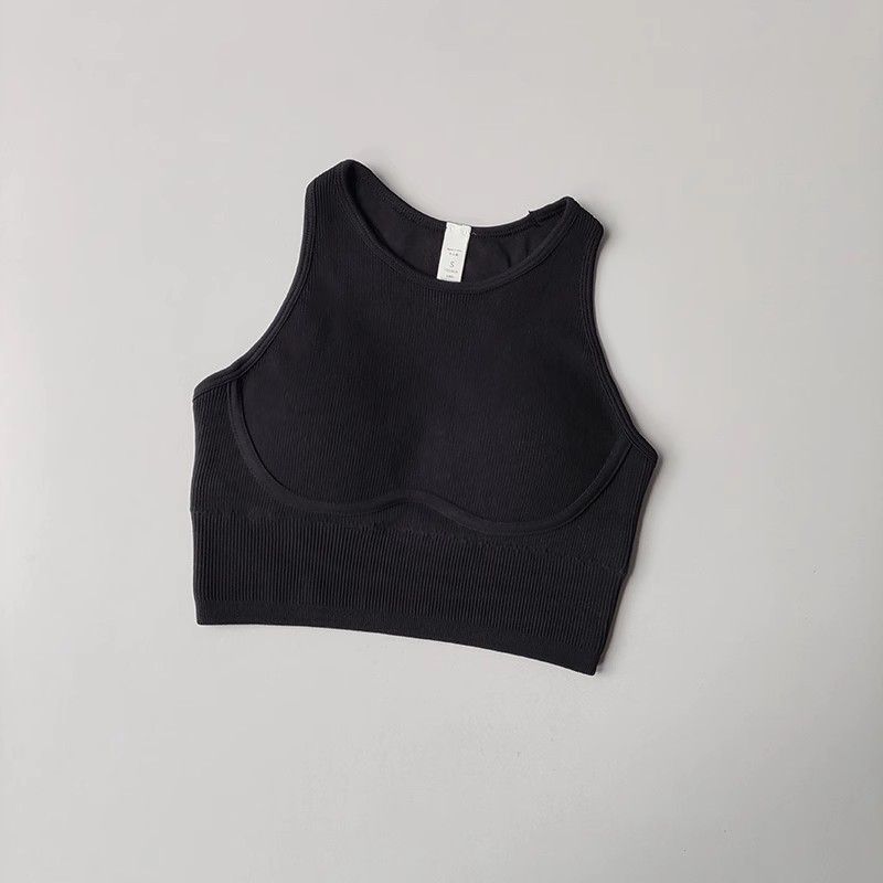 One-piece Running Fitness Sports Vest For Women, High-intensity Ribbed Hollow-out Bck, Shockproof Tight-fitting Yog_desvips.com