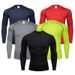 Men's Quick-Dry Compression Long Sleeve Shirt For Running, Basketball & Training – Breathable, Stretchy & Moisture-Wicking With Colorful Accents_desvips.com