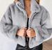 Women's Clothing autumn and winter rabbit fur zipper cardigan plush warm jacket_desvips.com